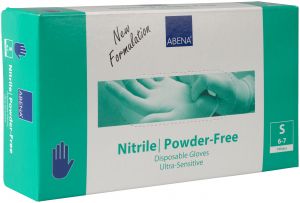 ABENA Vienreizlietojamie nitrila cimdi bez pūdera, zili, 100 gab., S