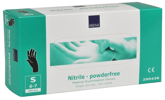 Nitrila cimdi ABENA, bez pūdera, melni, 200 gab.