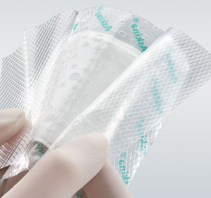 Askina DresSil Border Putu Pārsēji Ar Silikona Kontaktslāni, 10 X 10 Cm