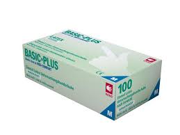 Ampri Basic-Plus lateksa cimdi, nesterili, nepūderēti, XS izmērs.  Iepakojumā 100 gabali.