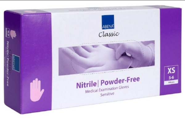 Nitrila cimdi ABENA, bez pūdera, rozā, 100 gab.  IZMĒRS: XS 290730