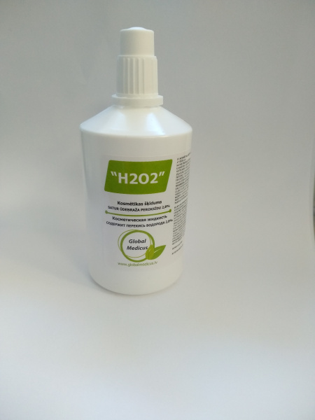 Kosmētikas šķīdrums satur ūdeņraža peroksīdu 2,8%