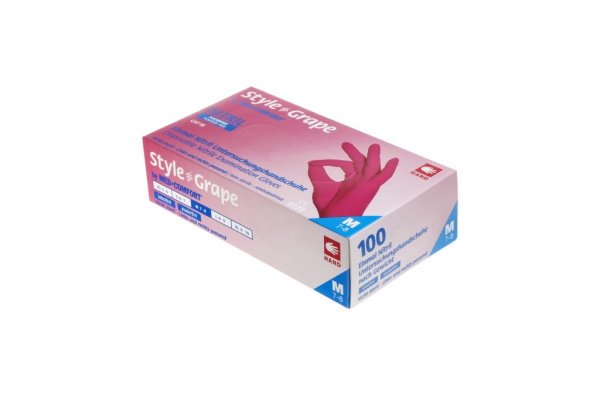 Nitrila cimdi Style Grenadine, fuksiju krāsā, nepūderēti, izm.M, N100